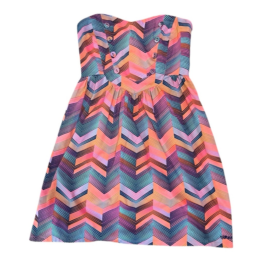 Billabong Pink and Blue Strapless Sundress
